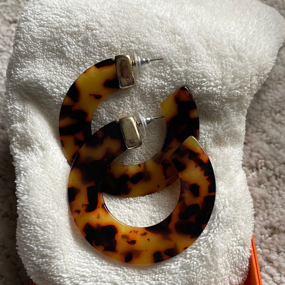 Leopard print hoops